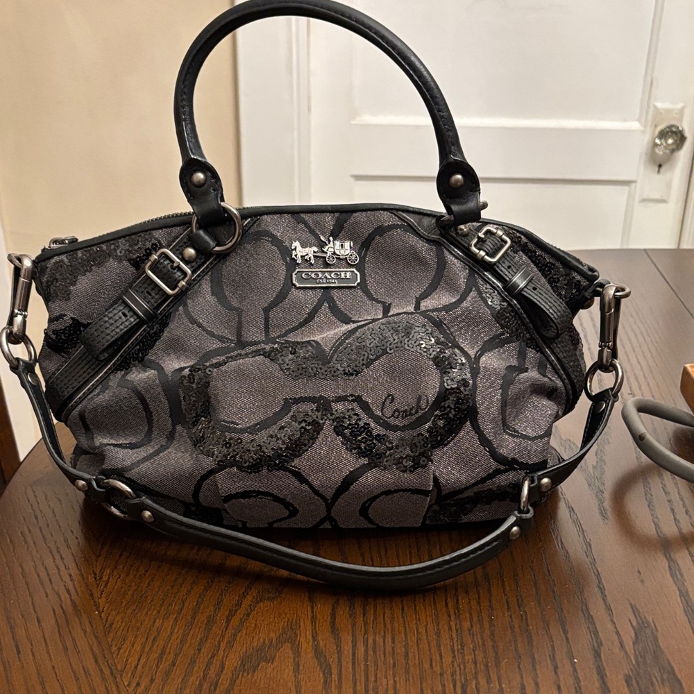 Coach Madison Signature OP Art Sophia Satchel